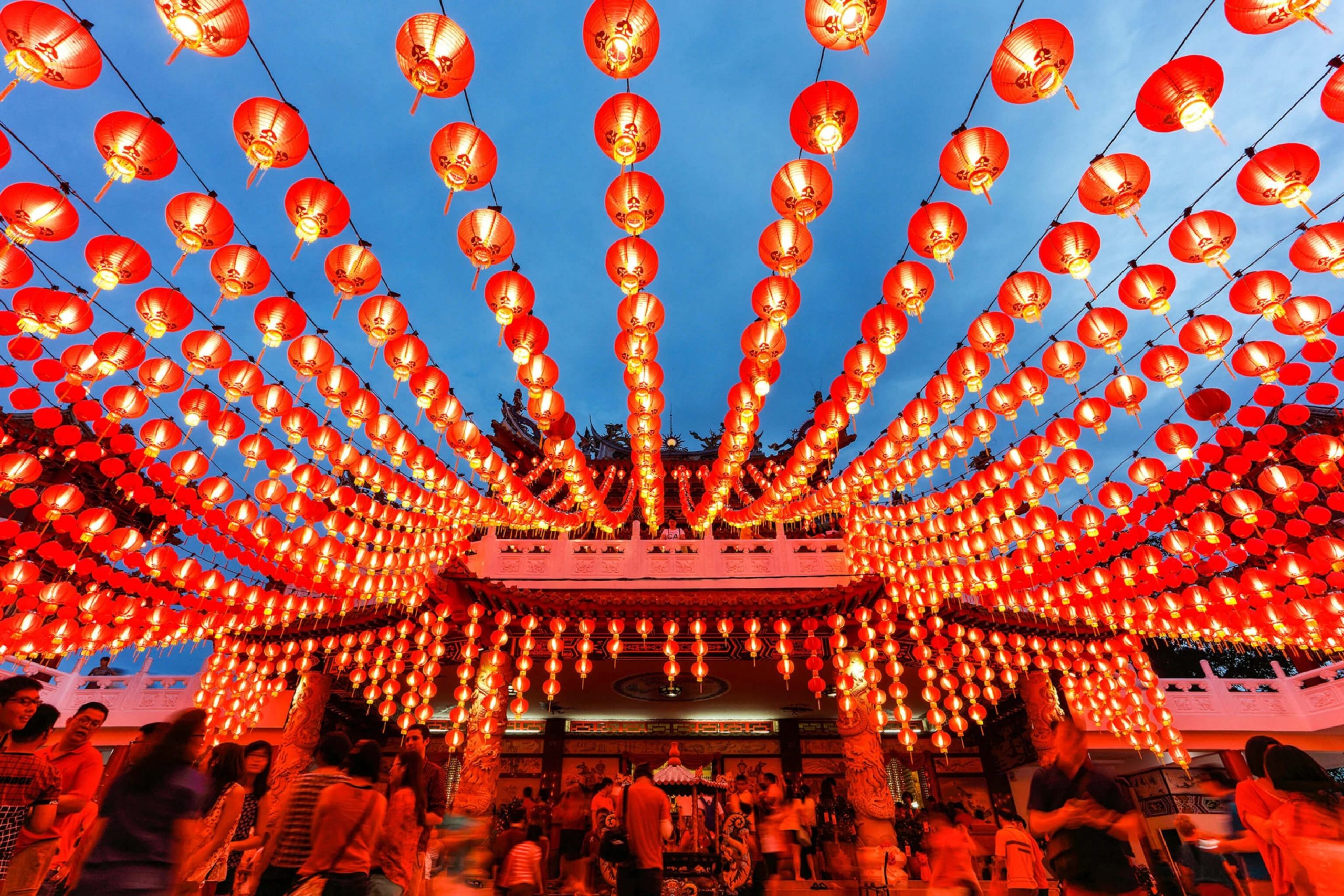 โคมแดงเทศกาลวันปีใหม่จีน